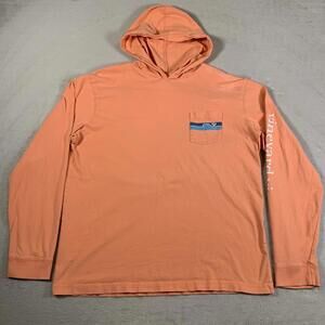 Vineyard‎ Vines Hoodie Medium Salmon Pink Pullover 100% Cotton Casual Preppy